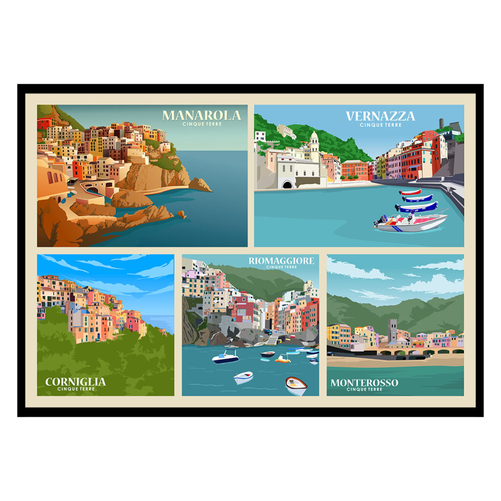 Cinque Terre Italy 5 Lands Poster | Buy Posters & Art Prints at