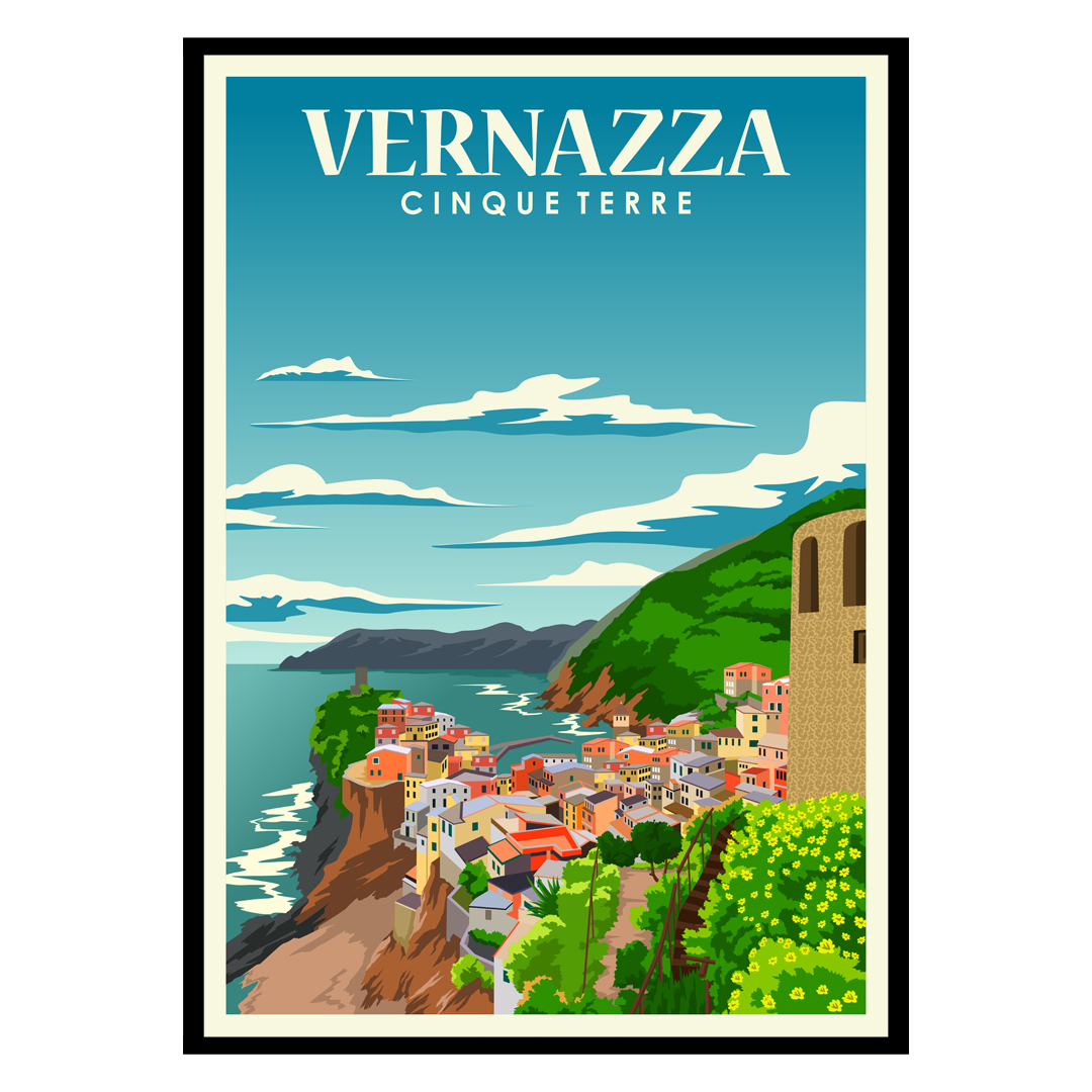 Vernazza Mountain View Cinque Terre Poster | Buy Posters & Art Prints at