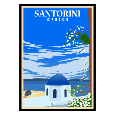 Santorini No2 Cyclades Greece Poster