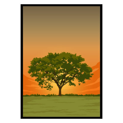 Savannah Sunrise Nature Poster