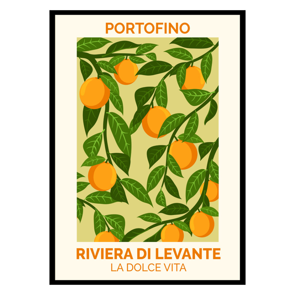 Portofino La Dolce Vita Oranges Italy Poster  Buy Posters & Art Prints at