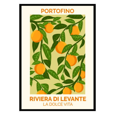 Portofino La Dolce Vita Oranges Italy Poster