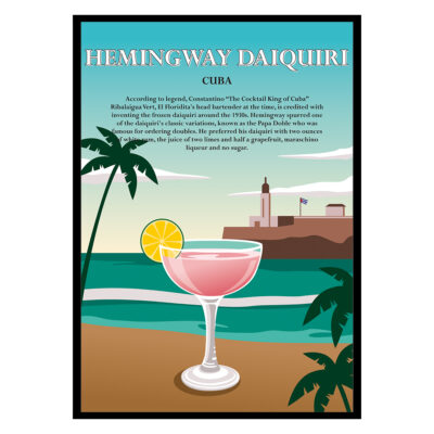 Hemingway Daiquiri Cocktail Cuba Poster