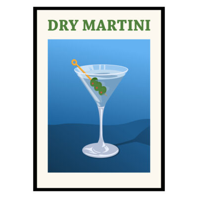 Dry Martini Cocktail Poster