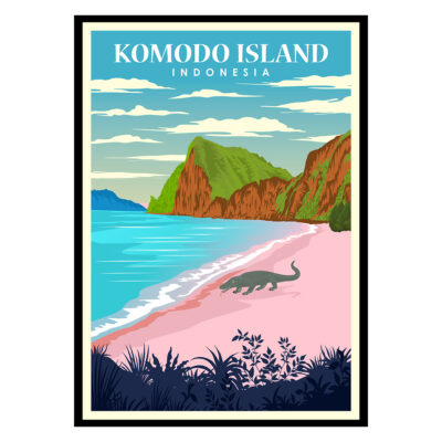 Komodo Island Pink Beach Bali Poster