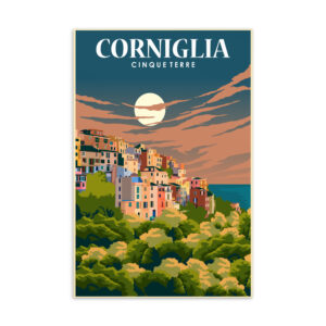 Corniglia by Night Postcard