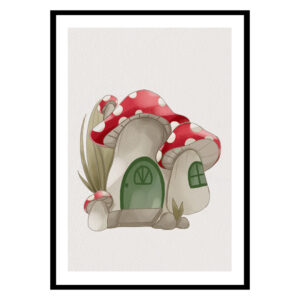 Mushroom House Kids Poster
