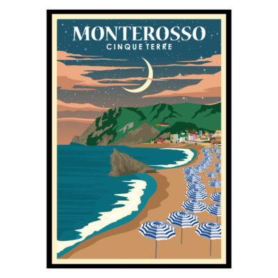 Monterosso al Mare by Night Cinque Terre Poster