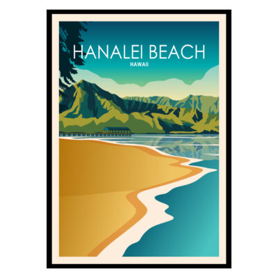 Hanalei Beach Hawaii Poster