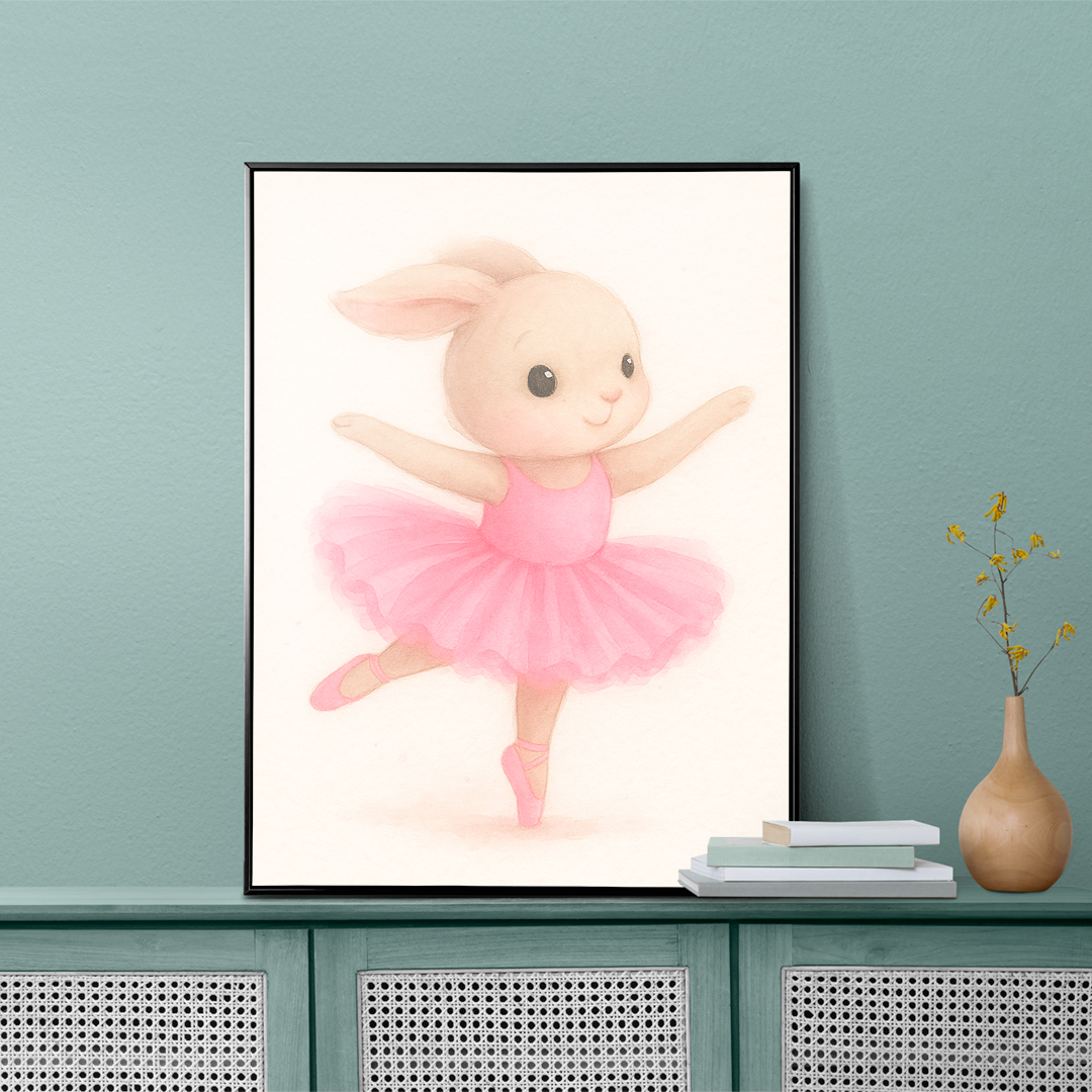 Dancing Bunny No1 Kids Poster - Image 2