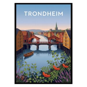 Old Town Bridge Trondheim Norway Poster