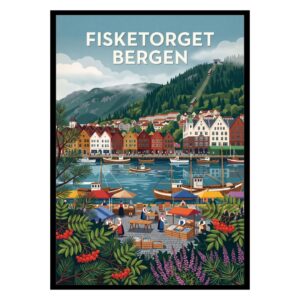 Bergen Fish Market Norway Poster