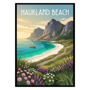 Haukland Beach Norway Poster