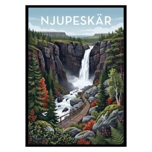 Njupeskär Waterfall Sweden Poster