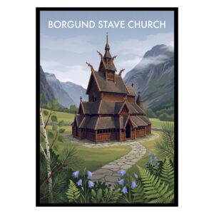 Borgund Stave Church Norway Poster