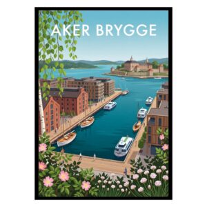 Aker Brygge Oslo Norway Poster