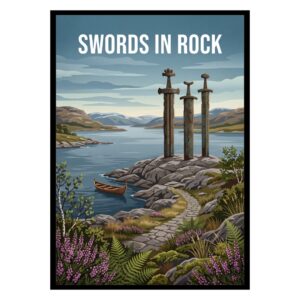 Swords in Rock Monument Norway Poster
