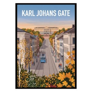 Karl Johans Gate Oslo Norway Poster
