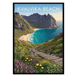 Kvalvika Beach Norway Poster