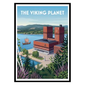 Viking Planet Oslo Norway Poster