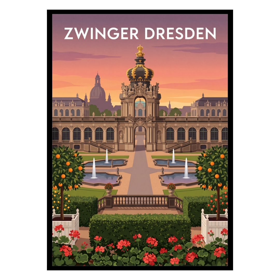 Zwinger Palace Gardens Germany Poster