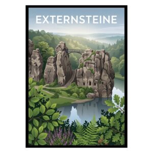 Externsteine Rock Formation Germany Poster