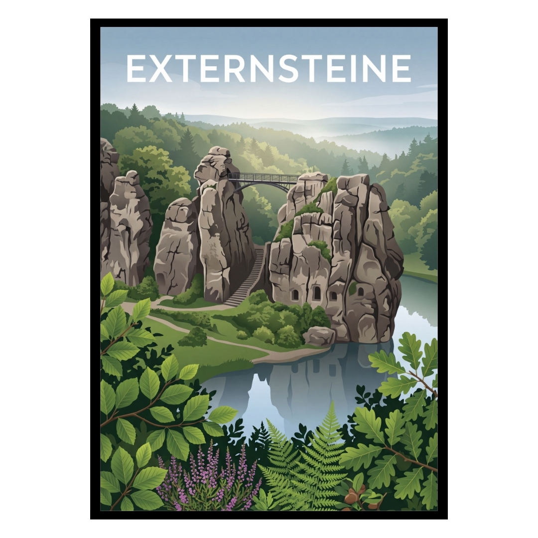 Externsteine Rock Formation Germany Poster
