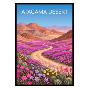 Atacama Desert Desierto Florido Chile Poster