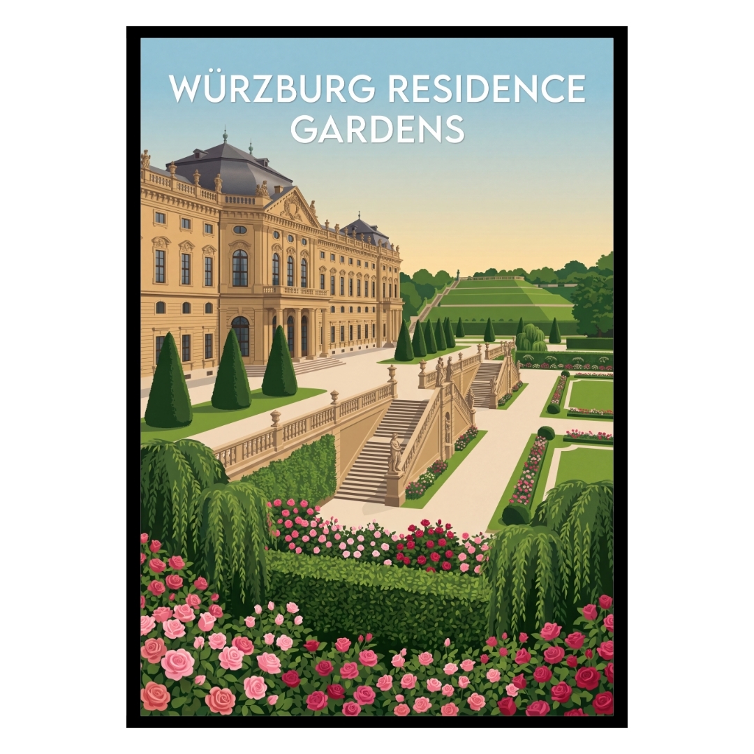 Würzburg Residence Gardens Germany Poster