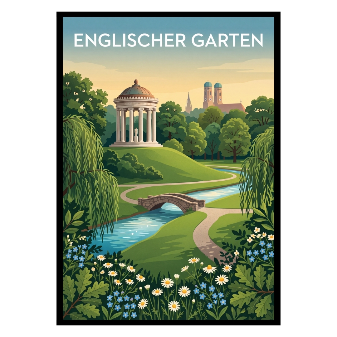 Englischer Garten Munich Germany Poster