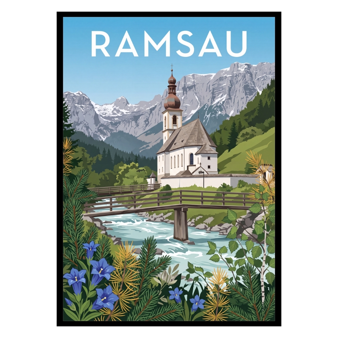 Ramsau Church Berchtesgaden Germany Poster