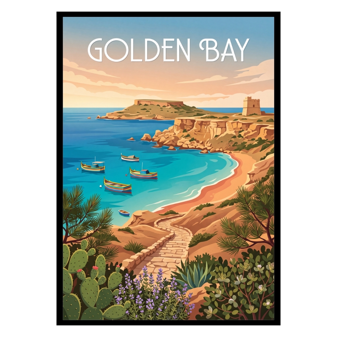Golden Bay Malta Poster