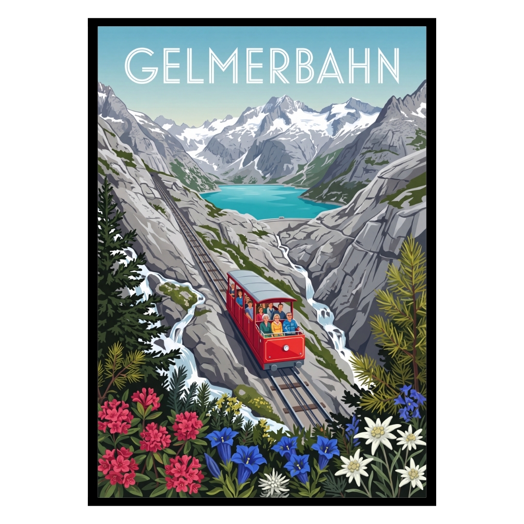 Gelmerbahn Funicular Switzerland Poster