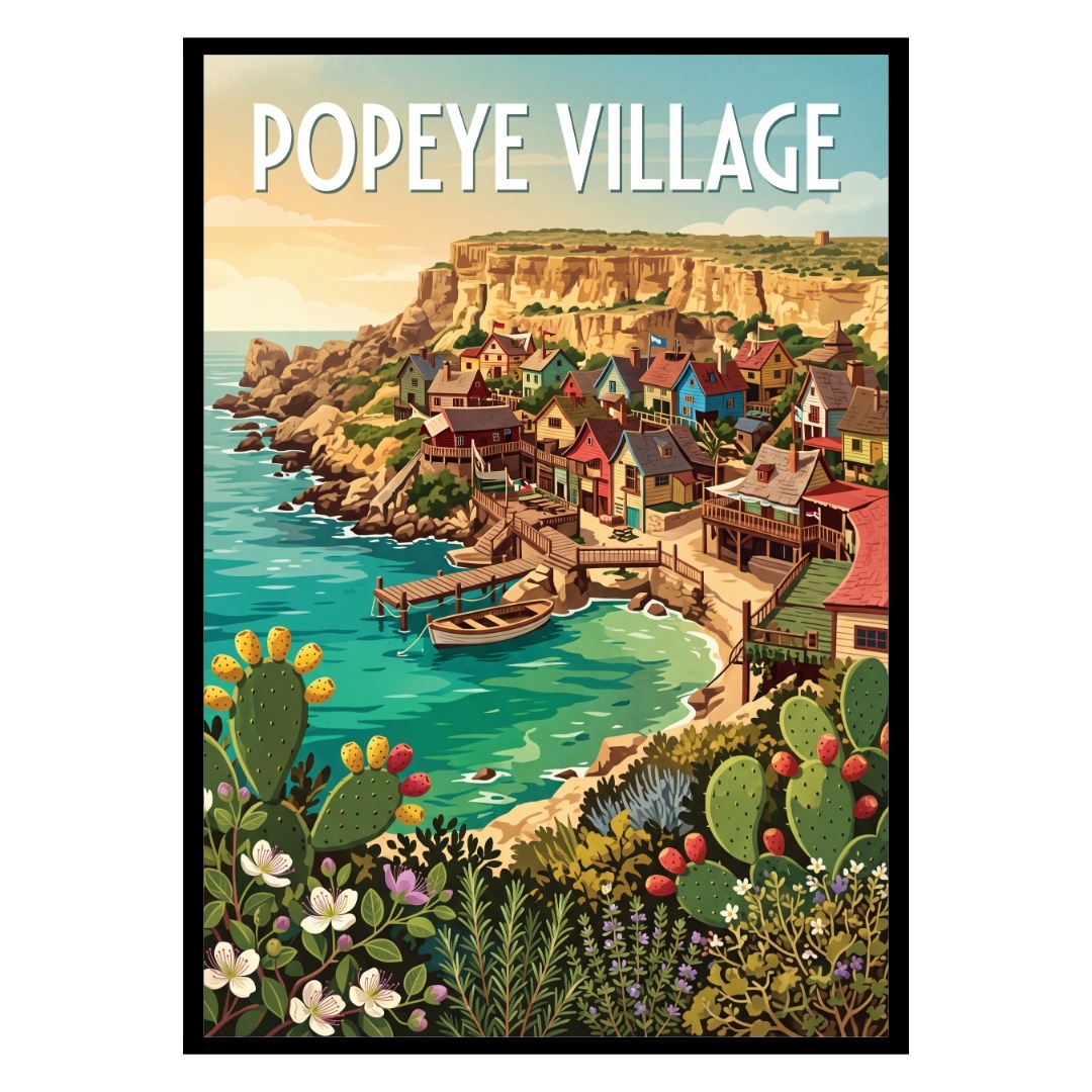 Popeye Village Malta Poster