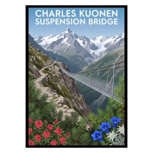 Charles Kuonen Suspension Bridge Switzerland Poster