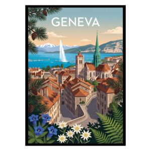 Geneva Old Town Switzerland Poster