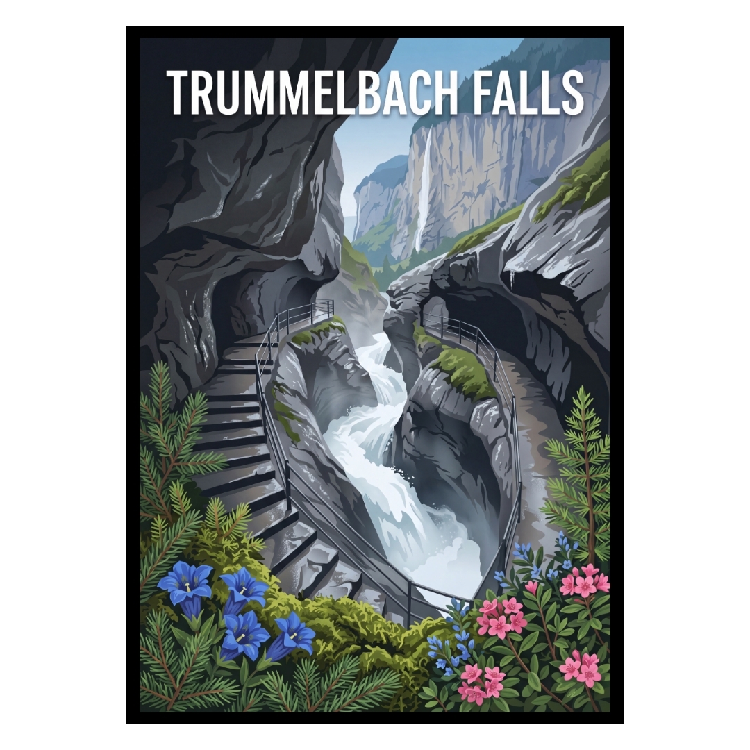 Trummelbach Falls Switzerland Poster