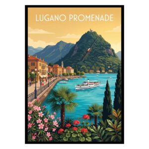 Lugano Promenade Switzerland Poster