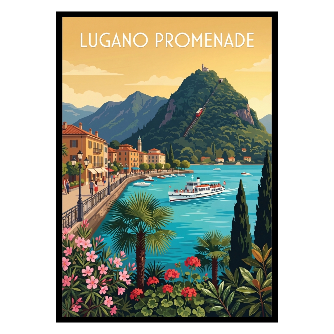 Lugano Promenade Switzerland Poster