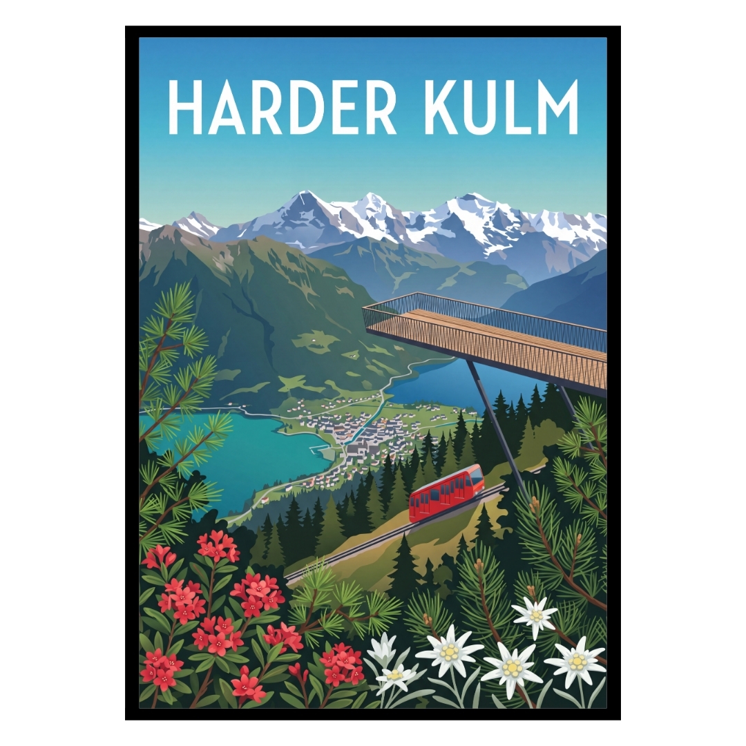 Harder Kulm Viewpoint Switzerland Poster