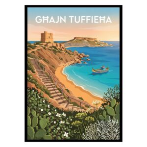 Għajn Tuffieħa Bay Malta Poster