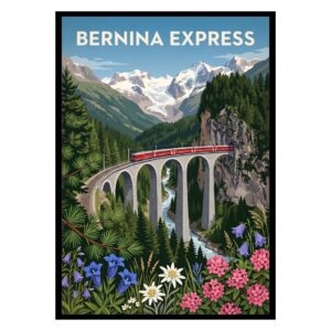 Bernina Express Route Switzerland Poster
