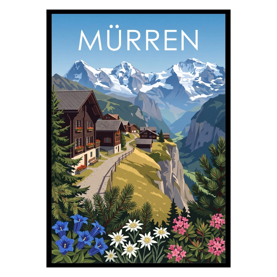 Murren Alpine Village Switzerland Poster