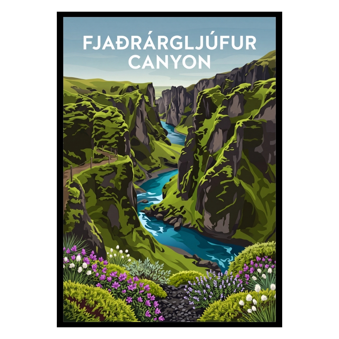 Fjaðrárgljúfur Canyon Iceland Poster