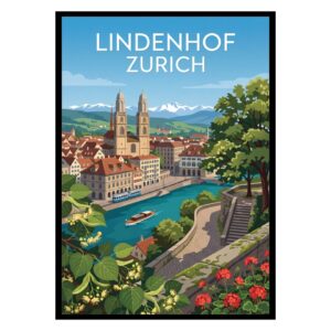 Lindenhof Hill Zurich Switzerland Poster