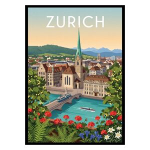 Fraumünster Church Zurich Switzerland Poster