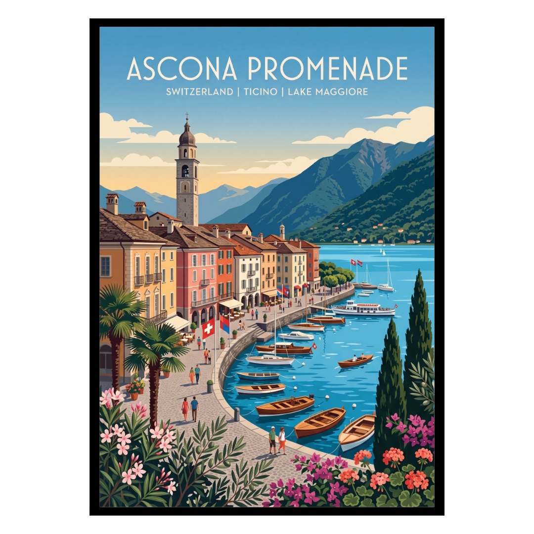 Ascona Promenade Switzerland Poster