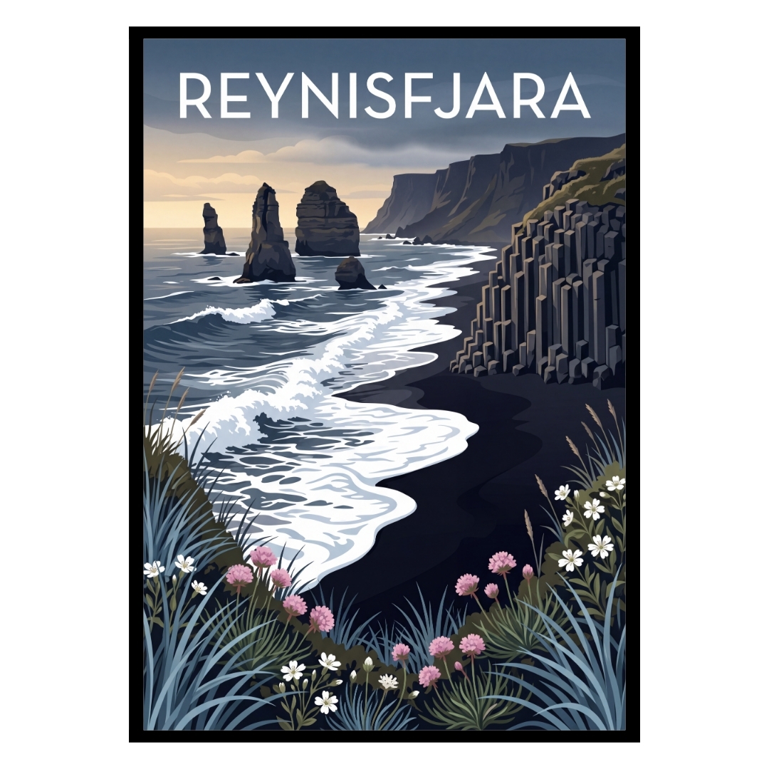 Reynisfjara Black Sand Beach Iceland Poster