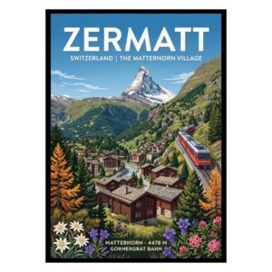 Zermatt Village Switzerland Poster
