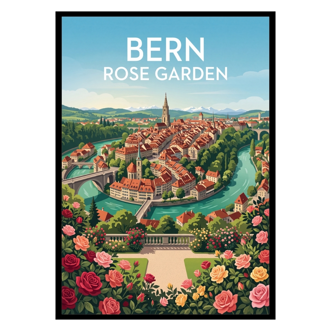Bern Rose Garden Switzerland Poster